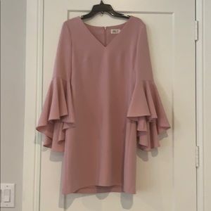 Mauve pink dress.